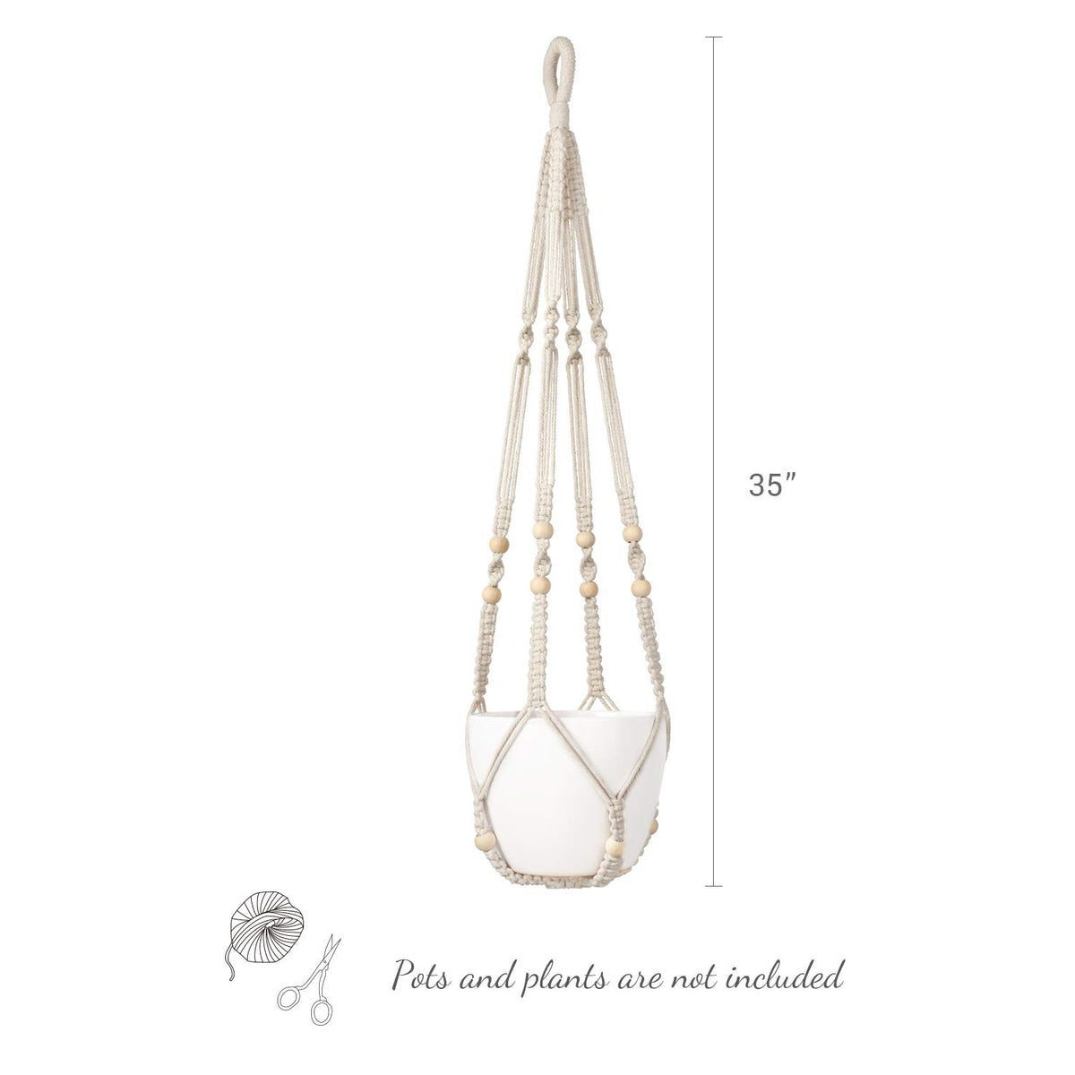 Pots not included; Mkono hanging planter option