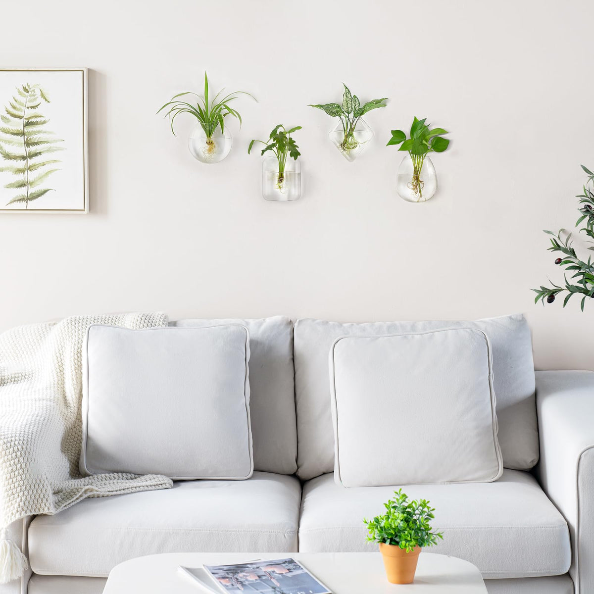 Mkono wall-mount setup with included hooks, simple hanging installation.