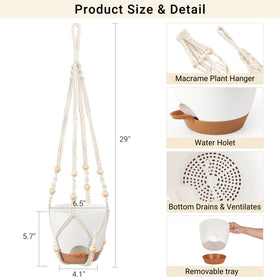 Mkono ivory self-watering pot detail showing water reservoir