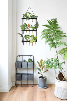 Mkono wooden stand detail highlighting sturdy multi-tier support