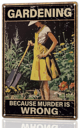 MOLESS funny garden sign with gardening because murder is wrong, adds cheeky flair to outdoor spaces