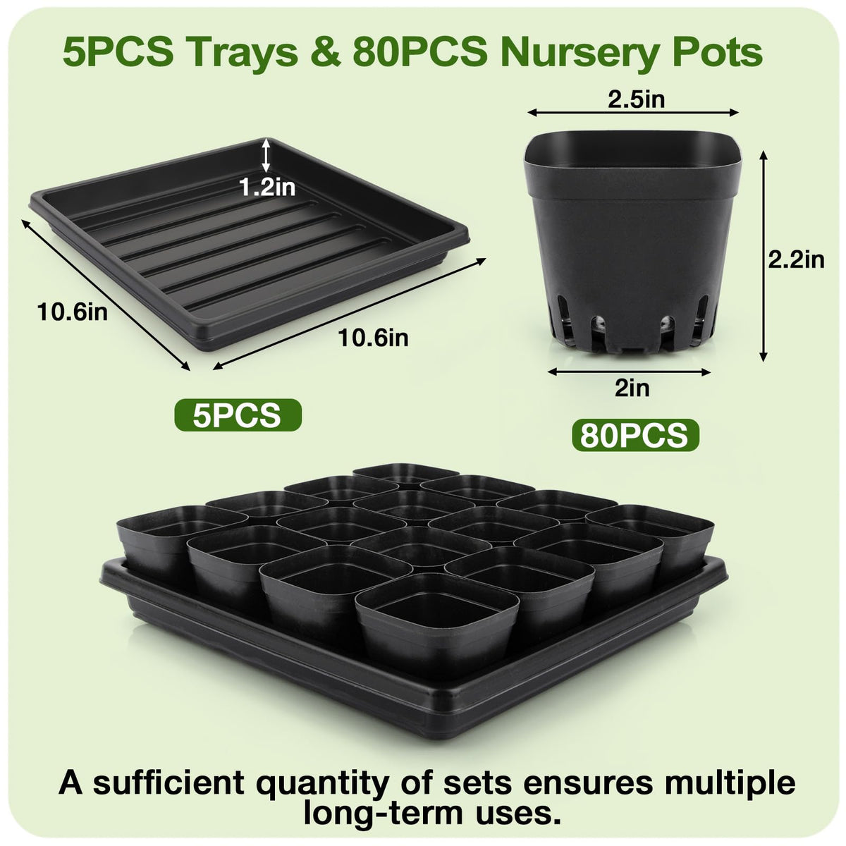 Mlhezy seedling trays 5pcs form a solid base to prevent cup shifting.