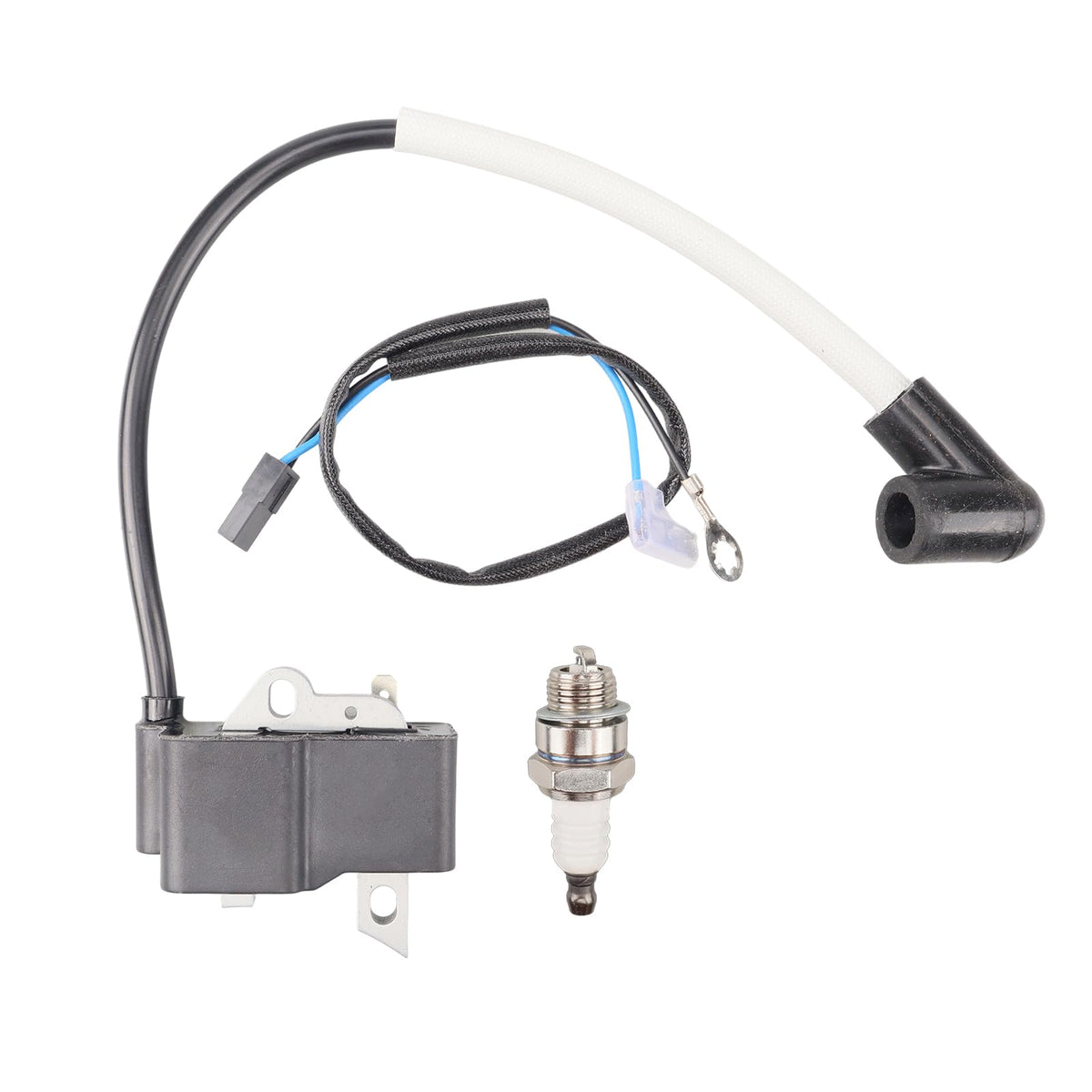 MLiong ignition coil for Husqvarna 130C closeup showing durable build for reliable starts