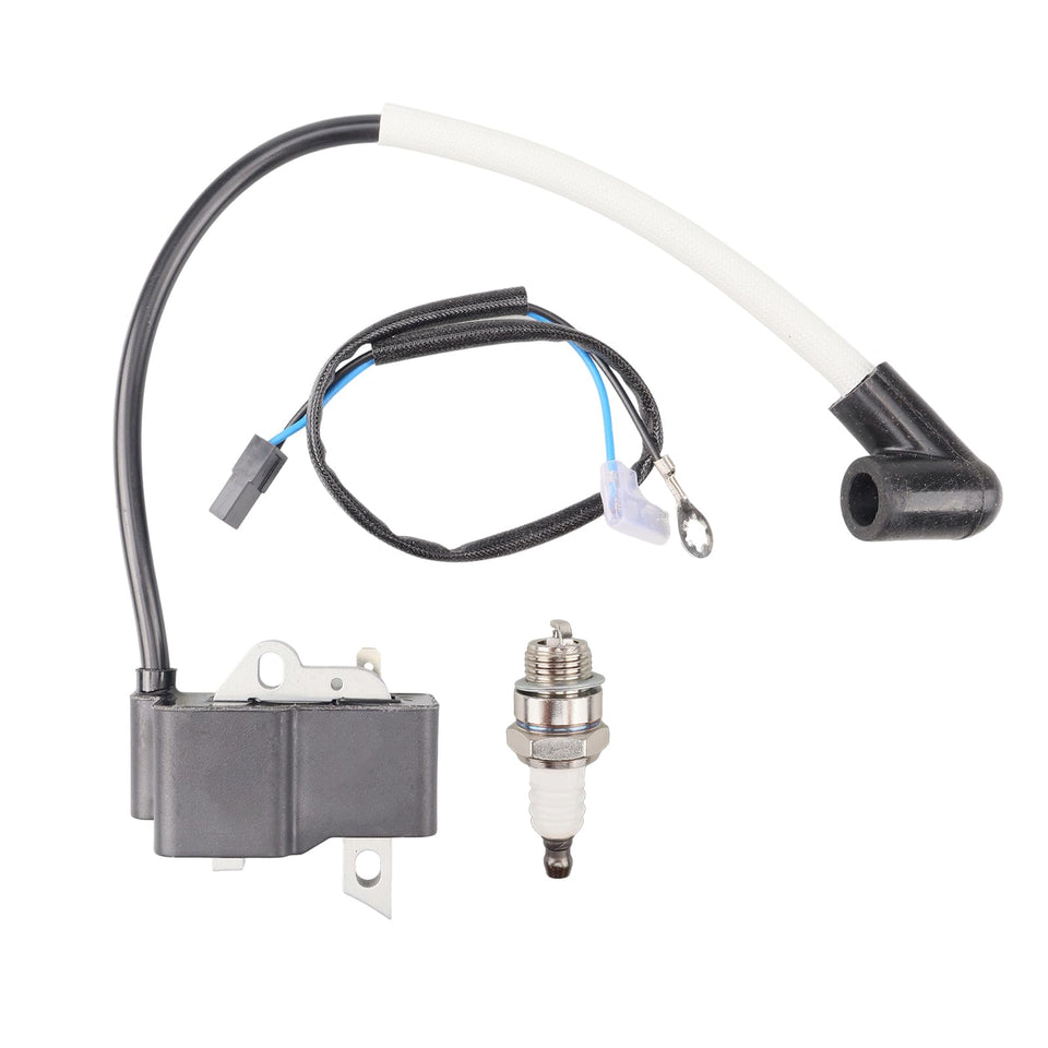 MLiong ignition coil for Husqvarna 130C closeup showing durable build for reliable starts