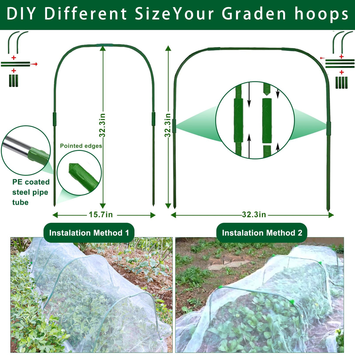 MLYKJ connectors enable easy DIY assembly for versatile hoop sizes.