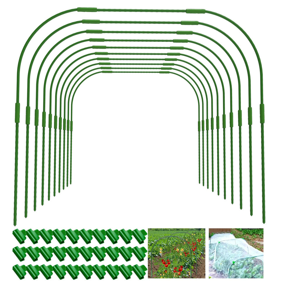MLYKJ Garden Hoops 10-pack ready for quick raised-bed setup and plant support.