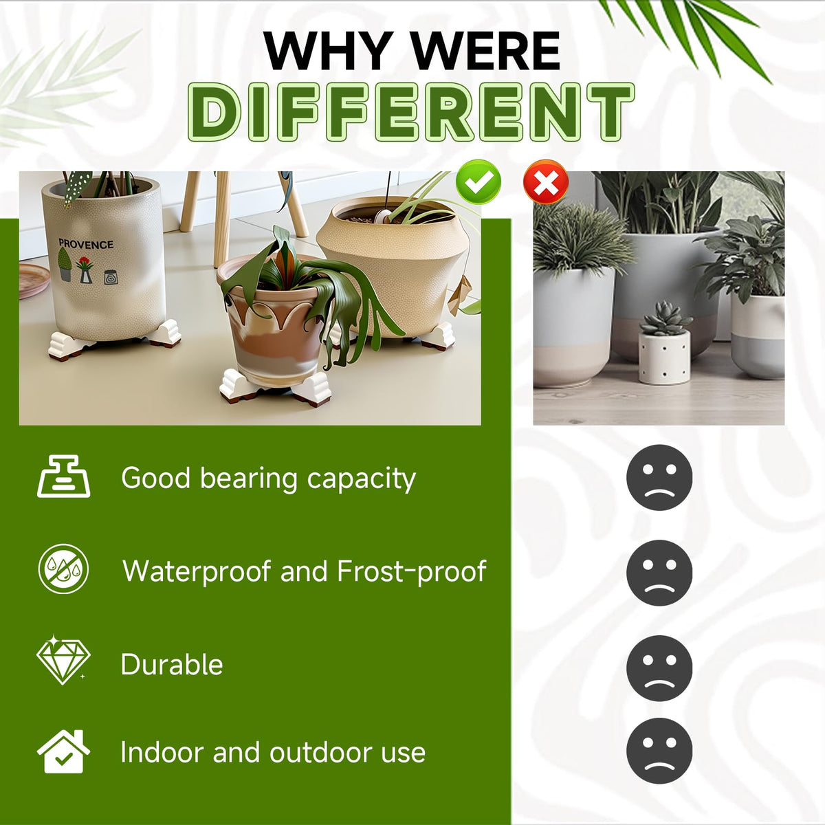 MMAIBAOLAI six-pack risers fit planters up to 20 inches.