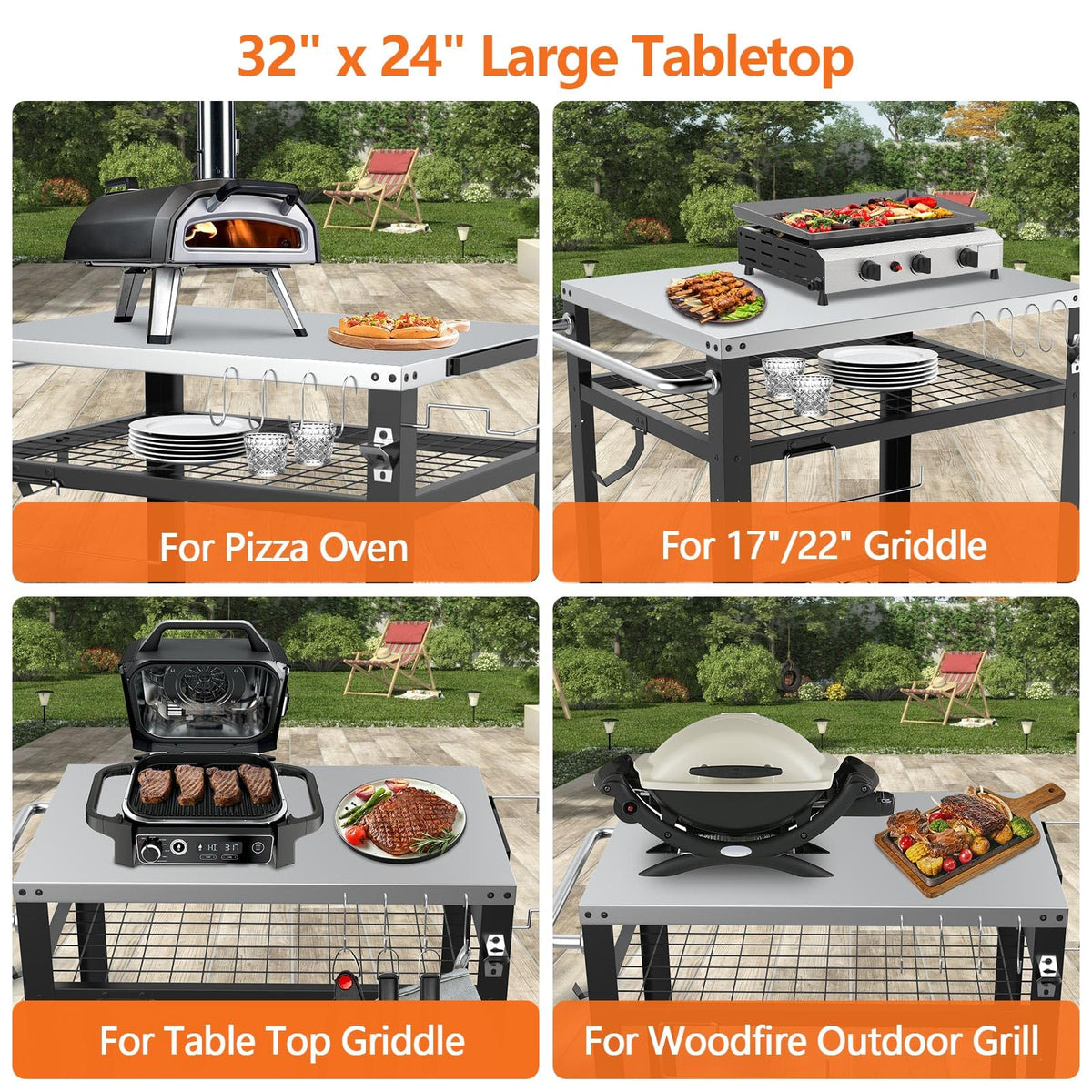 M METERXITY sturdy alloy frame supports up to 650 lb for durable outdoor setups.