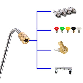 MMINGLE 1/4 inch quick-connect gutter tool for pressure washers