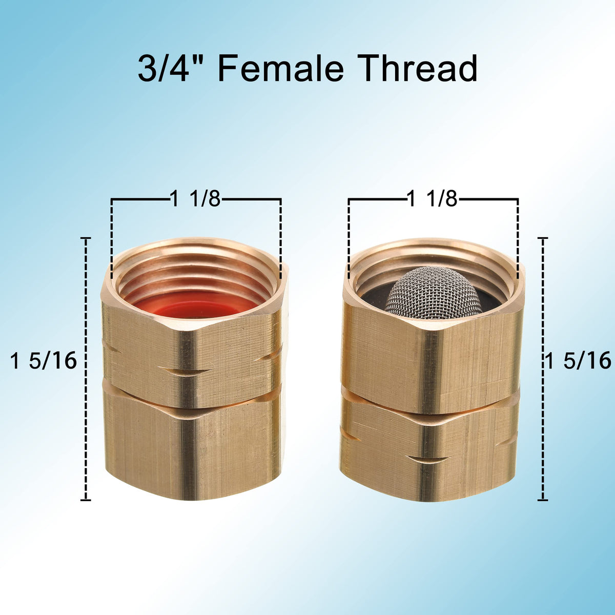 MMINGLE 3/4-inch female-to-female threads fit most hoses and power washers.