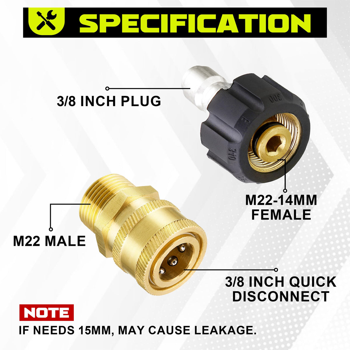 M MINGLE 3/8 quick disconnect to M22 male for easy swaps