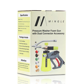 Car wash foam application using M MINGLE kit for even foam coverage