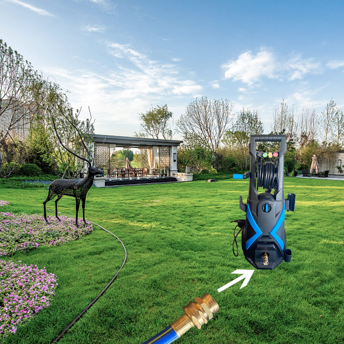 MMINGLE easy connect and disconnect feature saves time during gardening tasks.