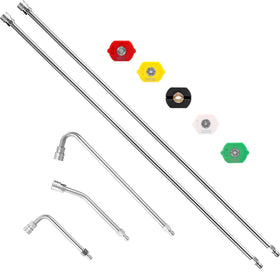M MINGLE extension wand with 120-inch reach for easier outdoor cleaning.