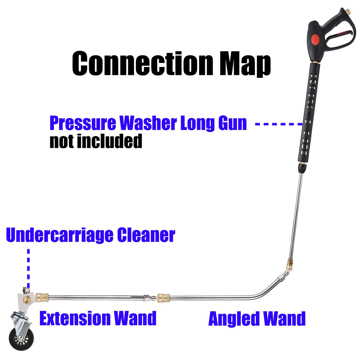 M MINGLE straight extension wand (13.5in) for extended reach.