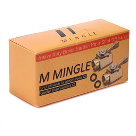 M MINGLE valve shown with full-flow 3/4-inch garden hose thread in a garden setting.