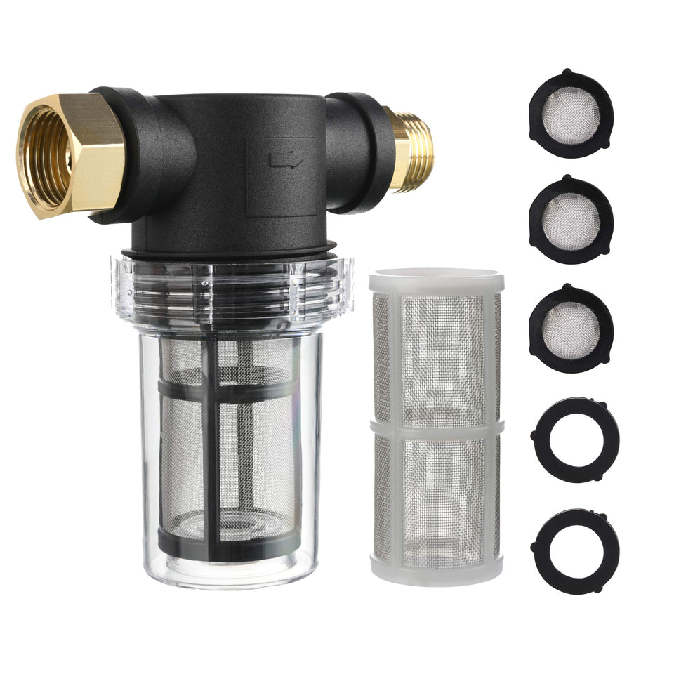 M MINGLE garden hose inline filter with 40 mesh screen reduces sediment intake