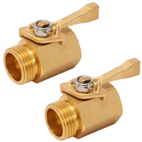M MINGLE heavy-duty brass shut-off valve close-up highlighting durable outdoor water control.