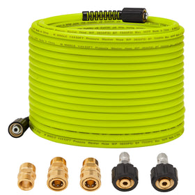 MMINGLE 50ft pressure washer hose extension for wide-area cleaning.
