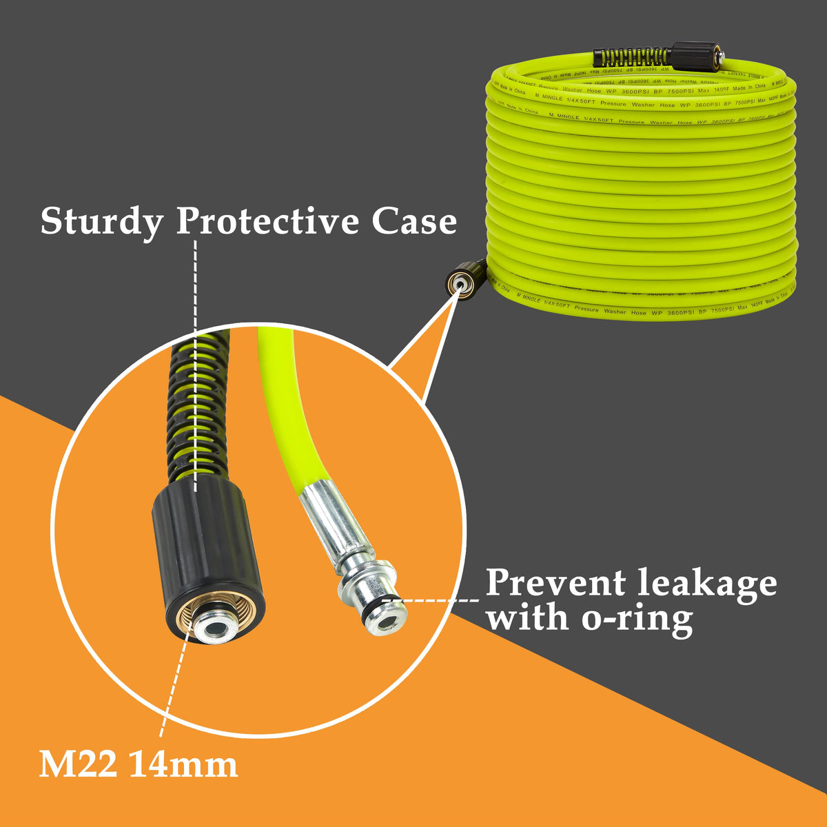 M MINGLE anti-kink hose design supports easy storage and handling