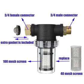 M MINGLE inline filter connects to pressure washer inlet to protect components