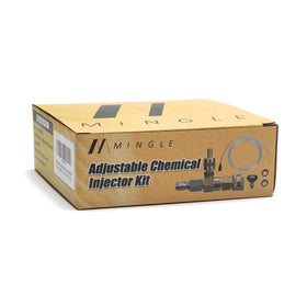 M MINGLE injector kit shown on a pressure washer for routine cleaning.