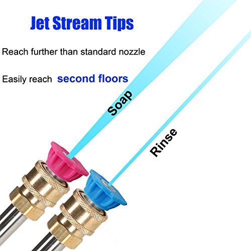 MMINGLE jet-stream nozzle concentrates water for deep cleaning power