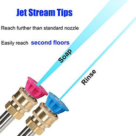 MMINGLE jet-stream nozzle concentrates water for deep cleaning power