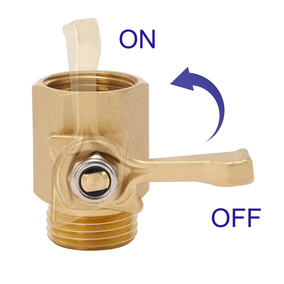 M MINGLE large ergonomic brass handle for comfortable operation.