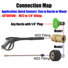 MMINGLE M22 14mm male to 1/4 inch female connectors demonstrate secure, versatile fitting