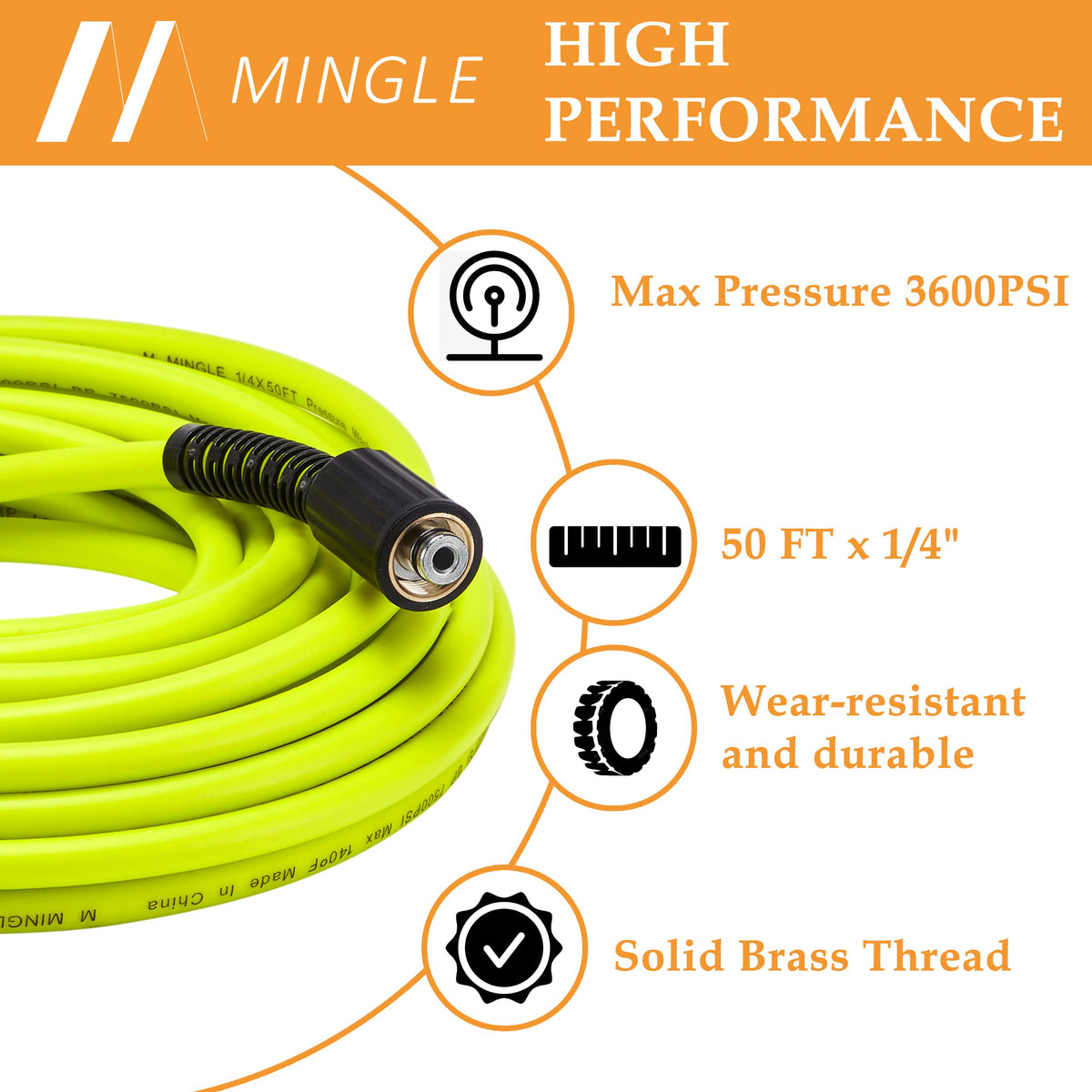 M MINGLE stainless steel M22 14mm adapter for secure quick connects