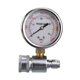 M MINGLE gauge dial close-up showing up to 6000 PSI for precise readings.