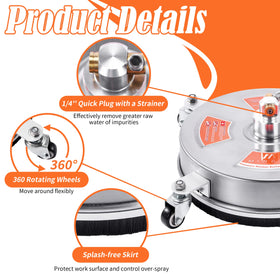 M MINGLE 1-4-inch quick-connect fits most pressure washers for quick setup.