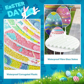 MNKXL weatherproof Easter lawn decor resists rain and fading.
