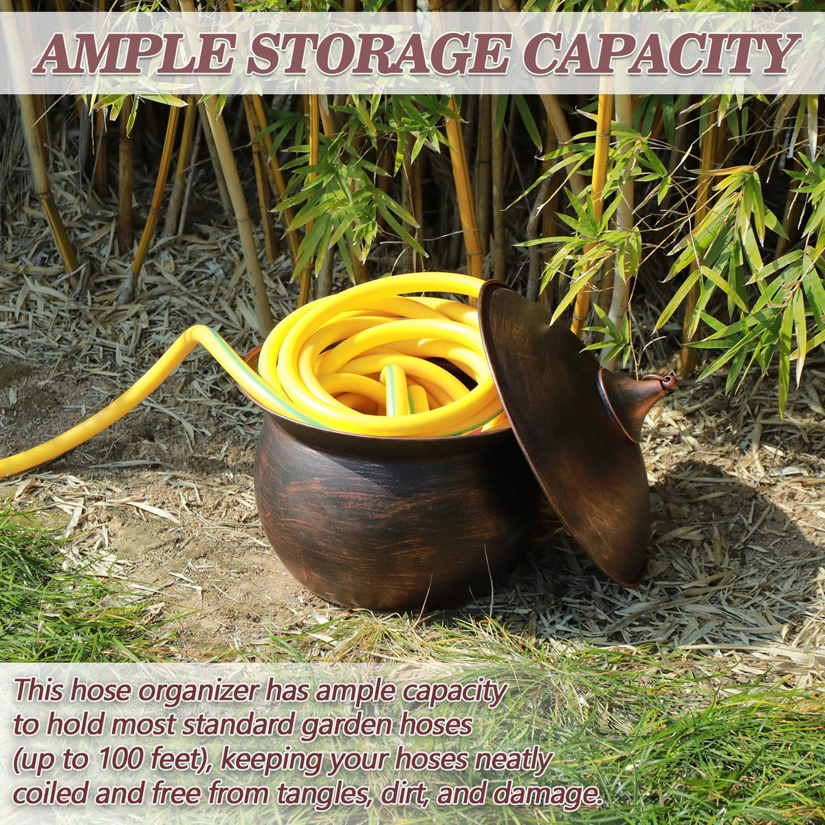 MNRYLKB multi-purpose design stores tools and cords beyond hoses.