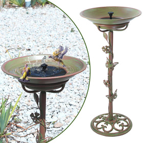MNRYLKB solar bird bath fountain in action for birds and garden