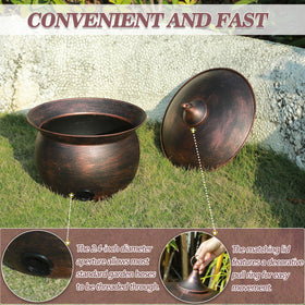 MNRYLKB vintage copper finish detail adds rustic charm to your garden.