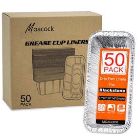 MOACOCK 50-pack drip pan liners for Blackstone; easy grease containment for griddles