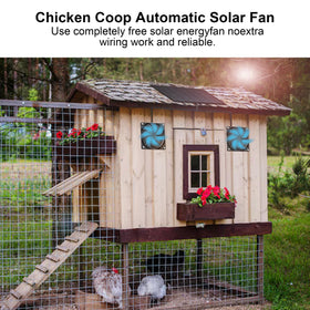Moajerry outdoor solar fan operating in daylight for energy-efficient cooling.