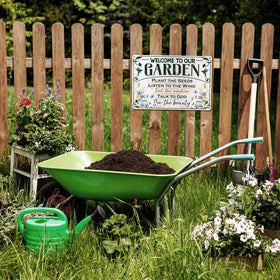 Moanlor Art Bright colors garden sign enhances yard appeal