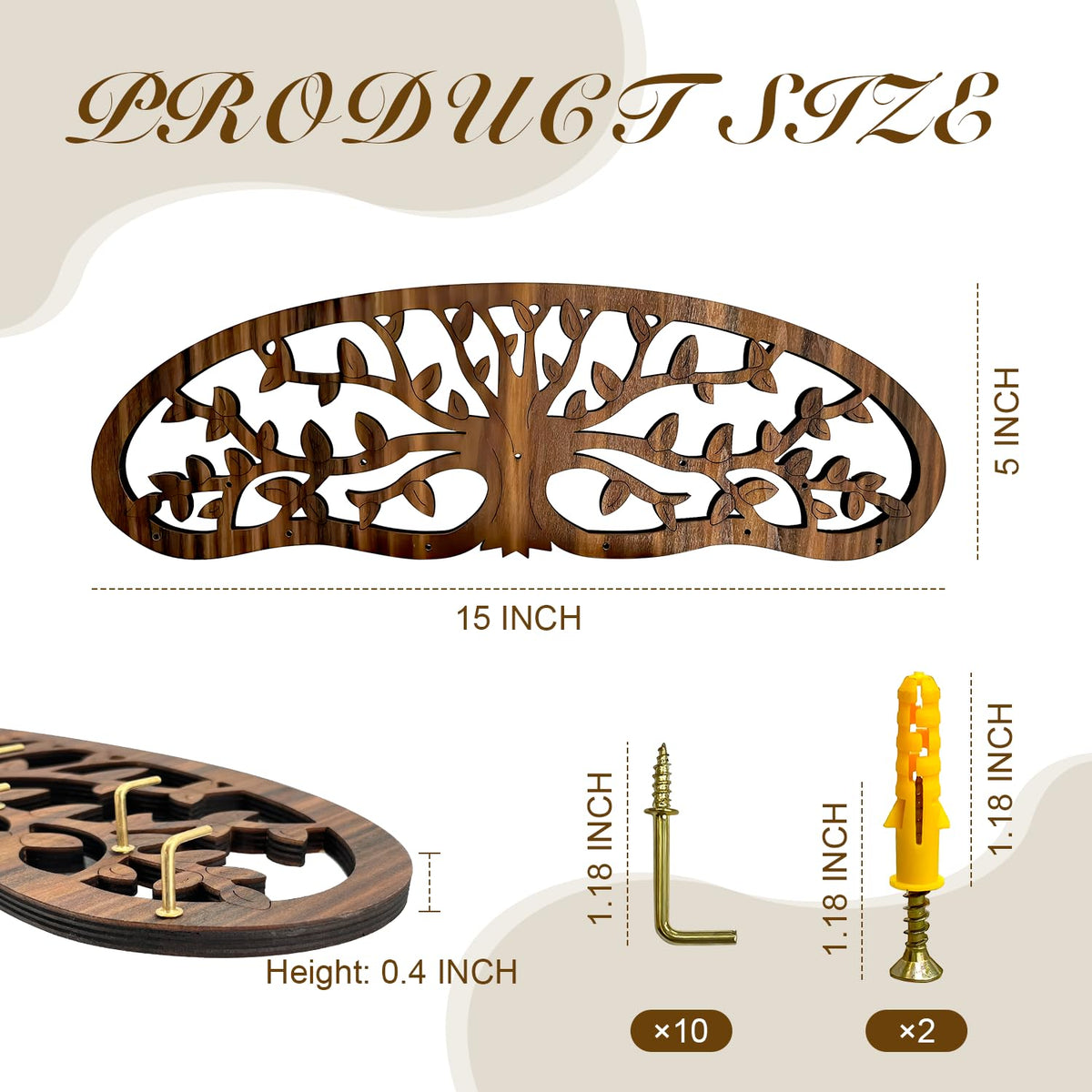 MOASIOP wall-mounted rack in dark brown pine supports space-saving kitchen drying.