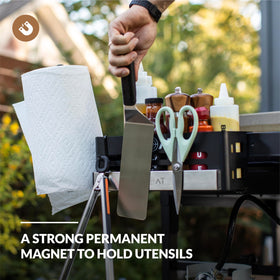 MOAT accessories organized on Blackstone griddle for faster setup and cooking flow.