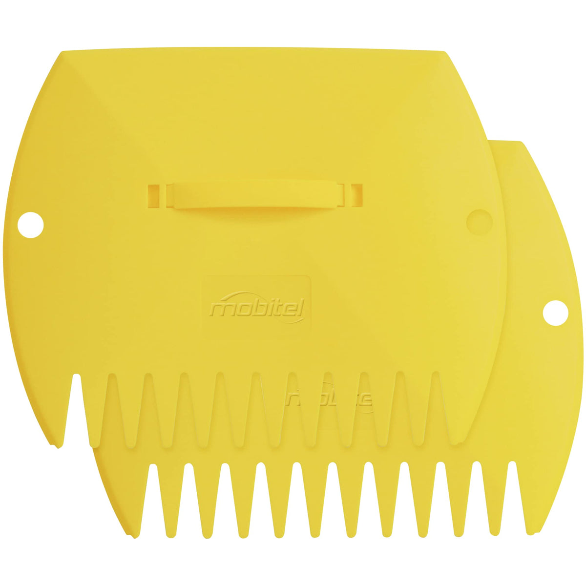 Mobitel Leaf Scoops hand rake with adjustable handle for comfortable yard cleanup.