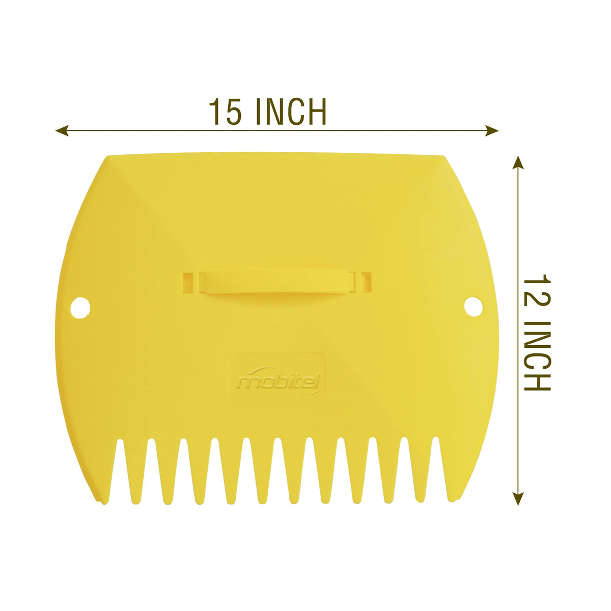 Mobitel Leaf Scoops large grabber in action collecting leaves and grass clippings.