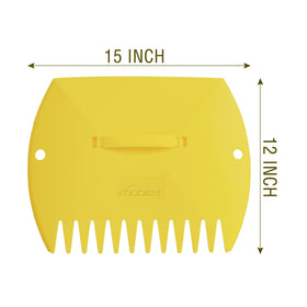Mobitel Leaf Scoops large grabber in action collecting leaves and grass clippings.
