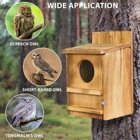 MOBYKE Screech Owl House entrance with integrated scratching pole