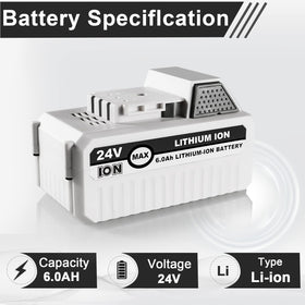 Moccdor battery compatibility with Snow Joe range shown for versatile performance.