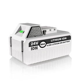 Moccdor 6.0Ah 24V battery on charger ready for use with compatible tools.