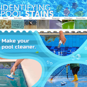 Mocolation pool surface cleaning after brushing shows improved clarity.