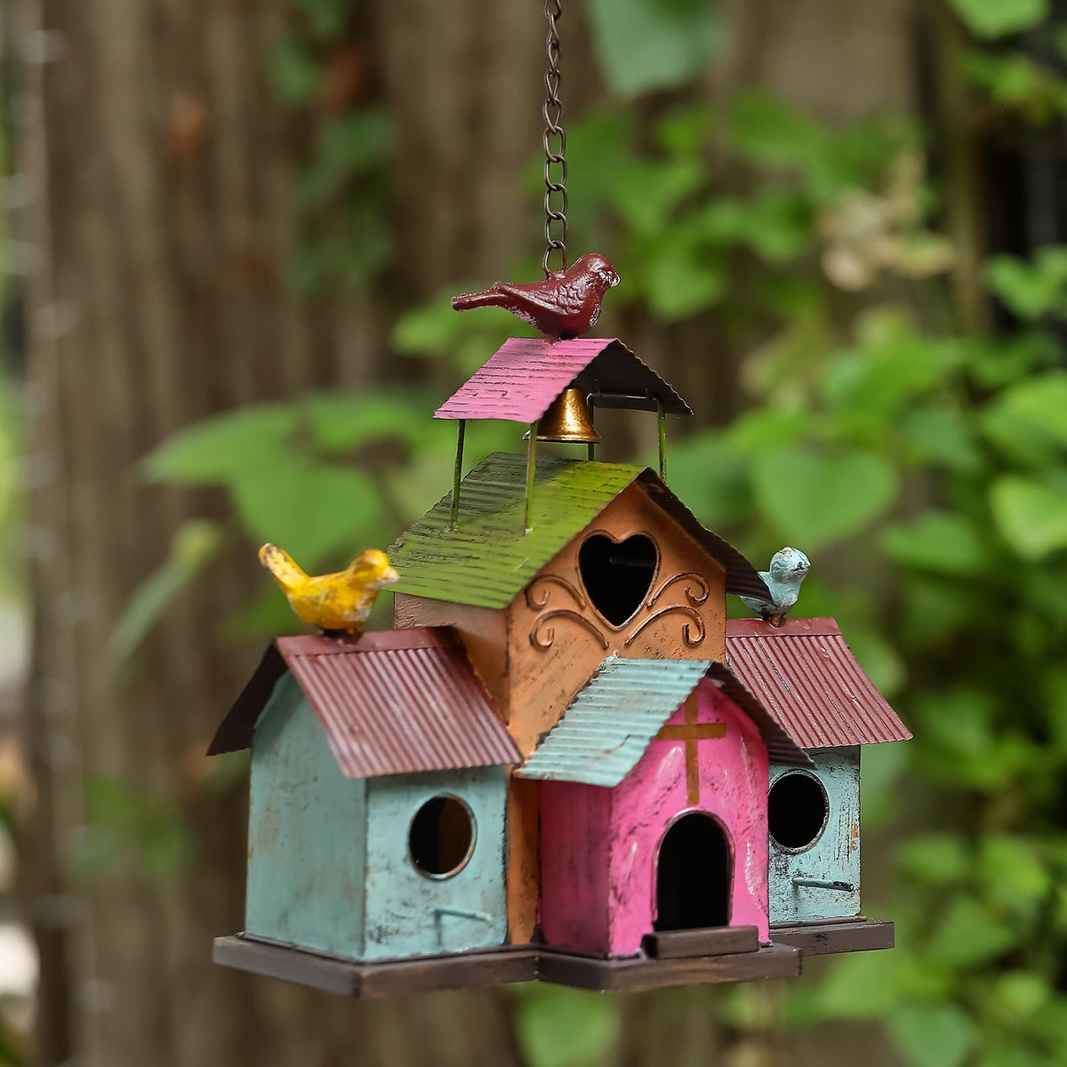 MOCOME bird house bell tower detail showcases charming design inviting visitors